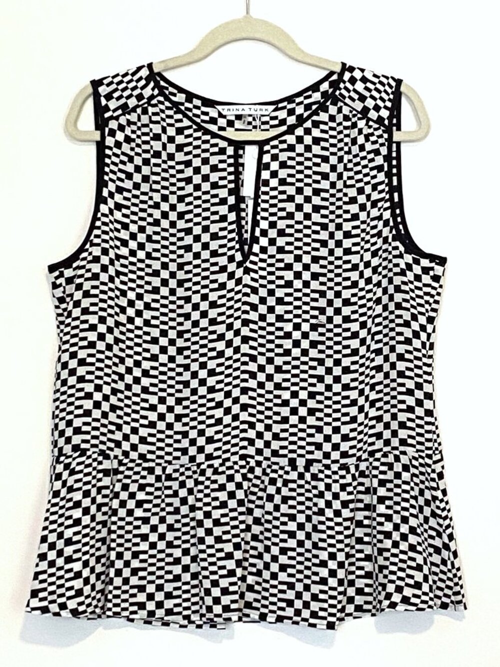 Trina Turk Silk Sleeveless Blouse Top XL